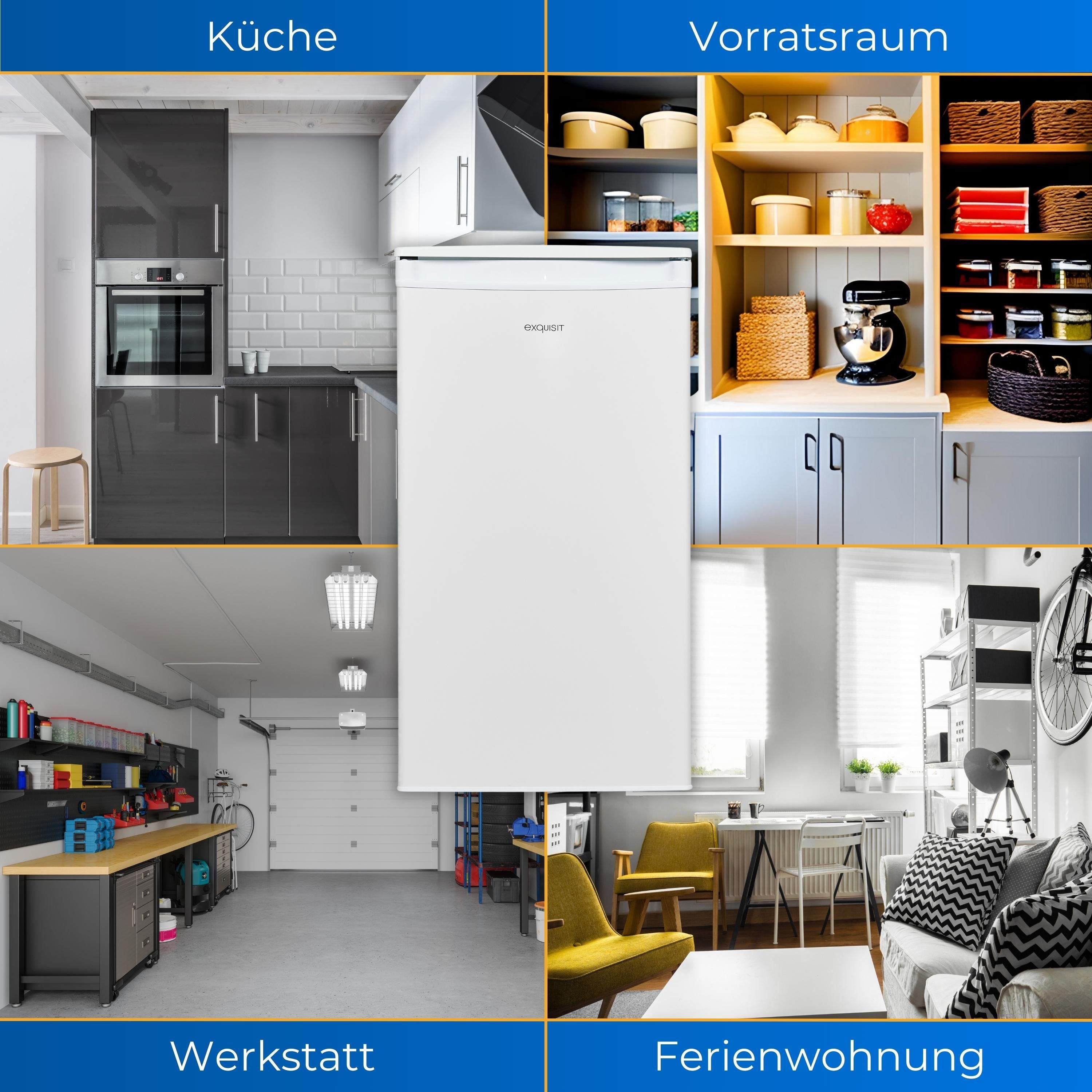 exquisit Kühlschrank KS585-V-091E, 84.5 cm hoch, 45 cm breit, Türanschlag wechselbar, Ohne Gefrierfach, Temperaturregelung