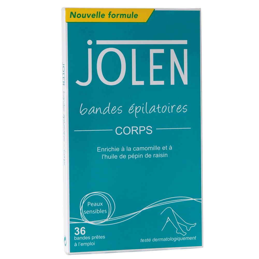 jolen bandes dépilatoires jambes  x36 bandes dépilatoires