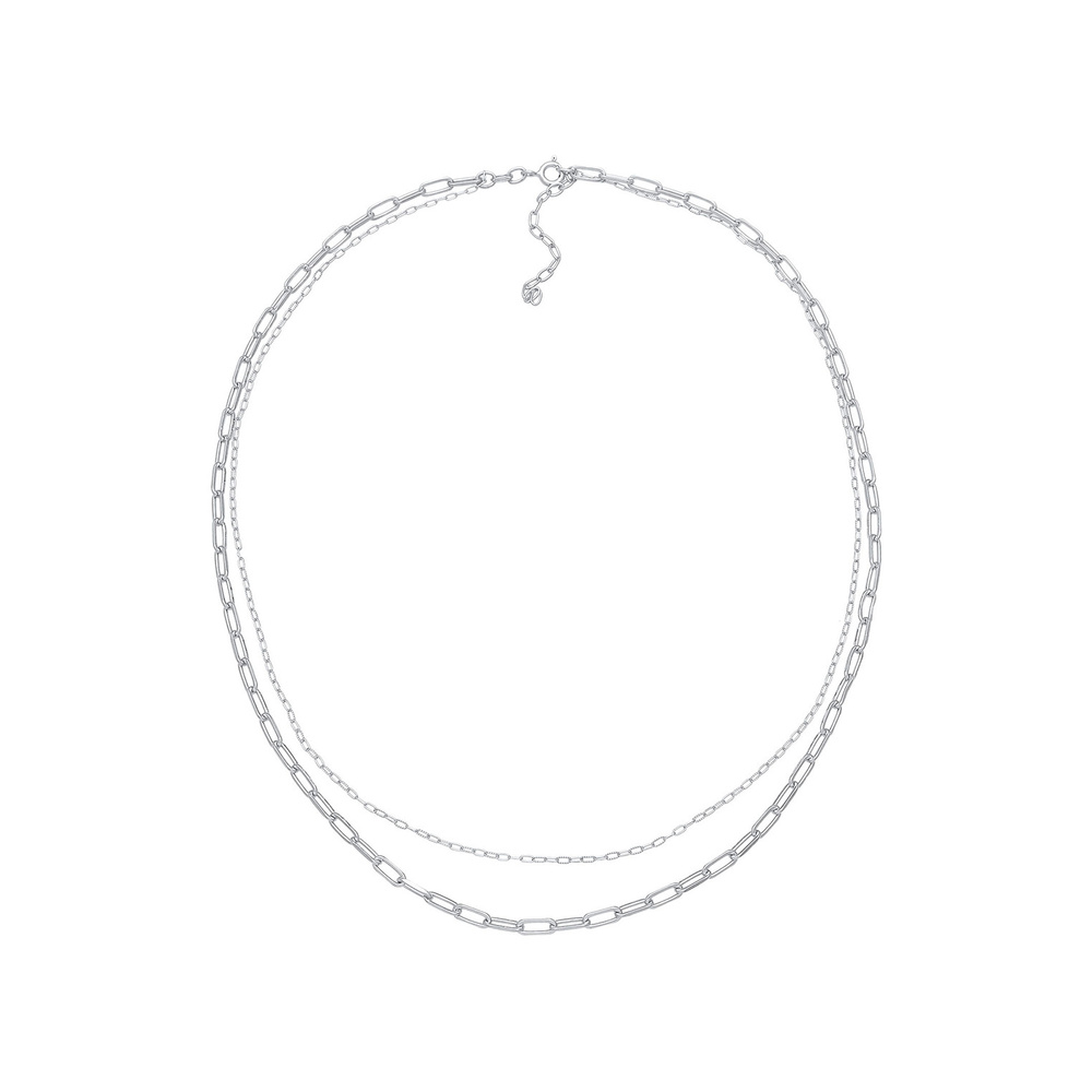 Elli Elli Collier Liens à couches pour dames Oval Basic Blogger Trend Filigree en arge collier