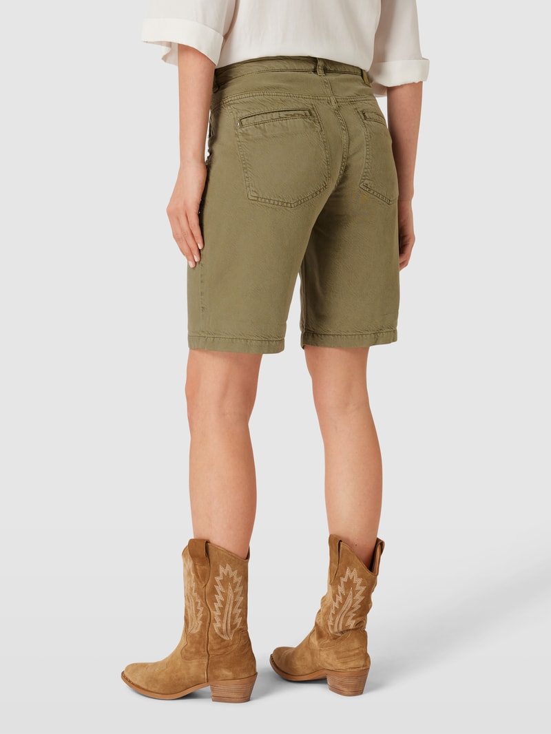 Jeansshorts mit Zierbesatz Modell 'BIANCHE' in olivgrün