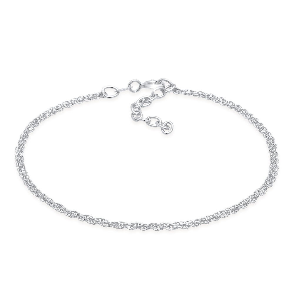 Elli Elli Bracelet Collier à maillons pour dames en argent sterling 925 : rond, fin, t Bracelet