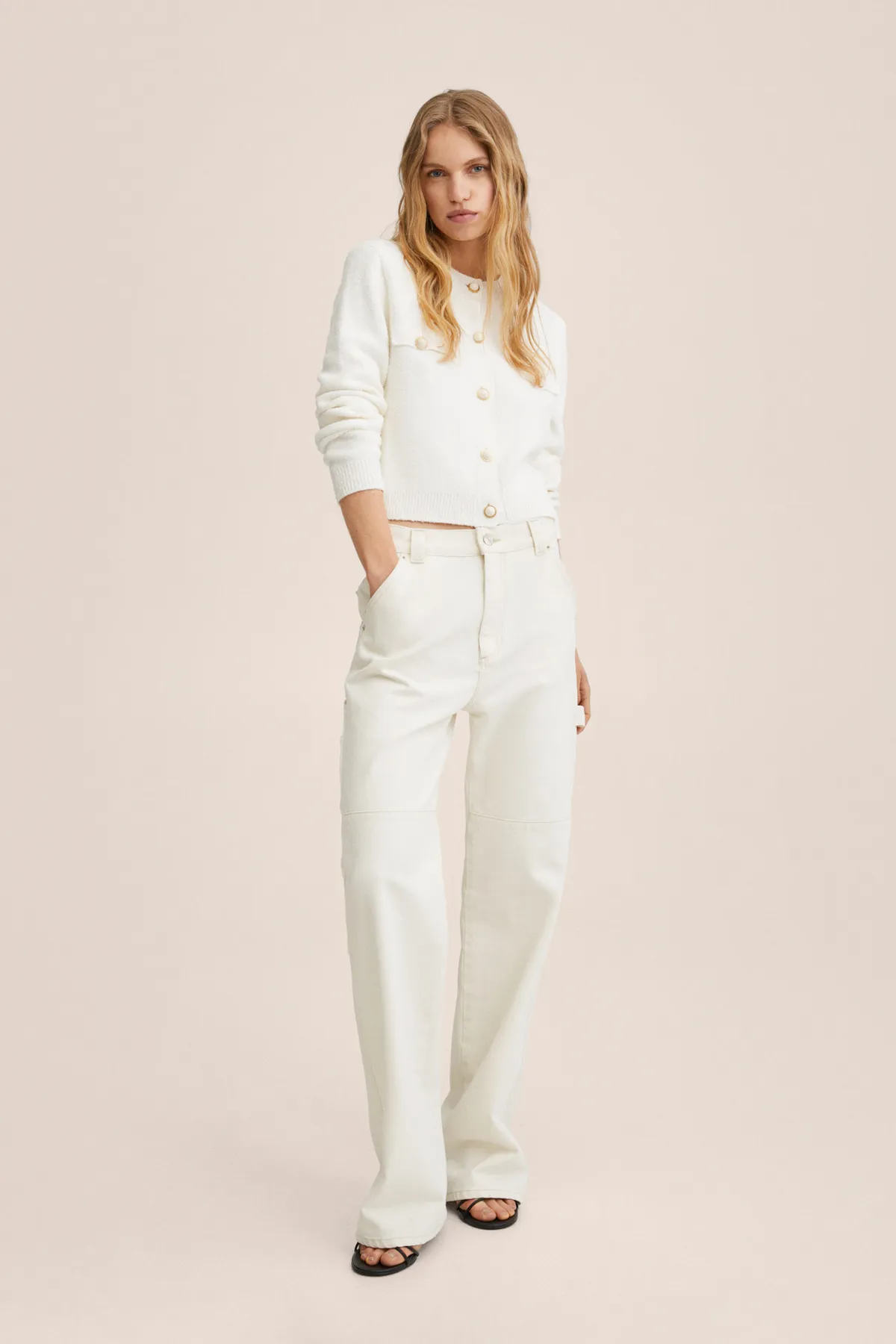 MANGO  Ecru Damenjeans 27085805