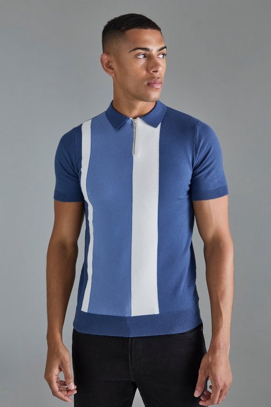 Kurzärmliges Colorblock Poloshirt