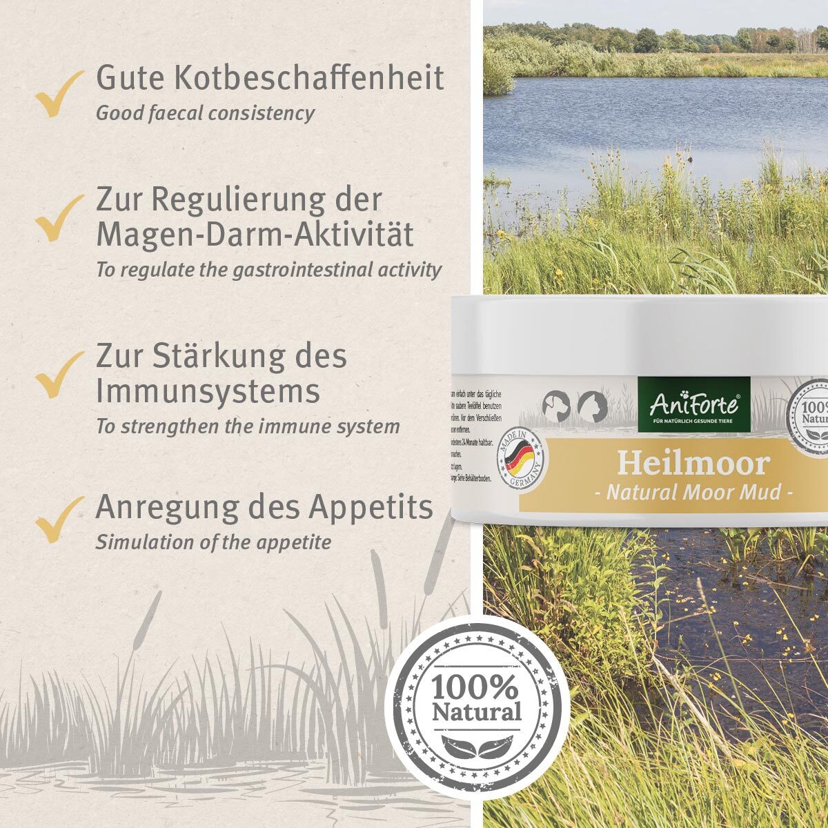Aniforte Ergänzungsfutter & Aufzucht Aniforte Heilmoor 1,2 kg 300 g