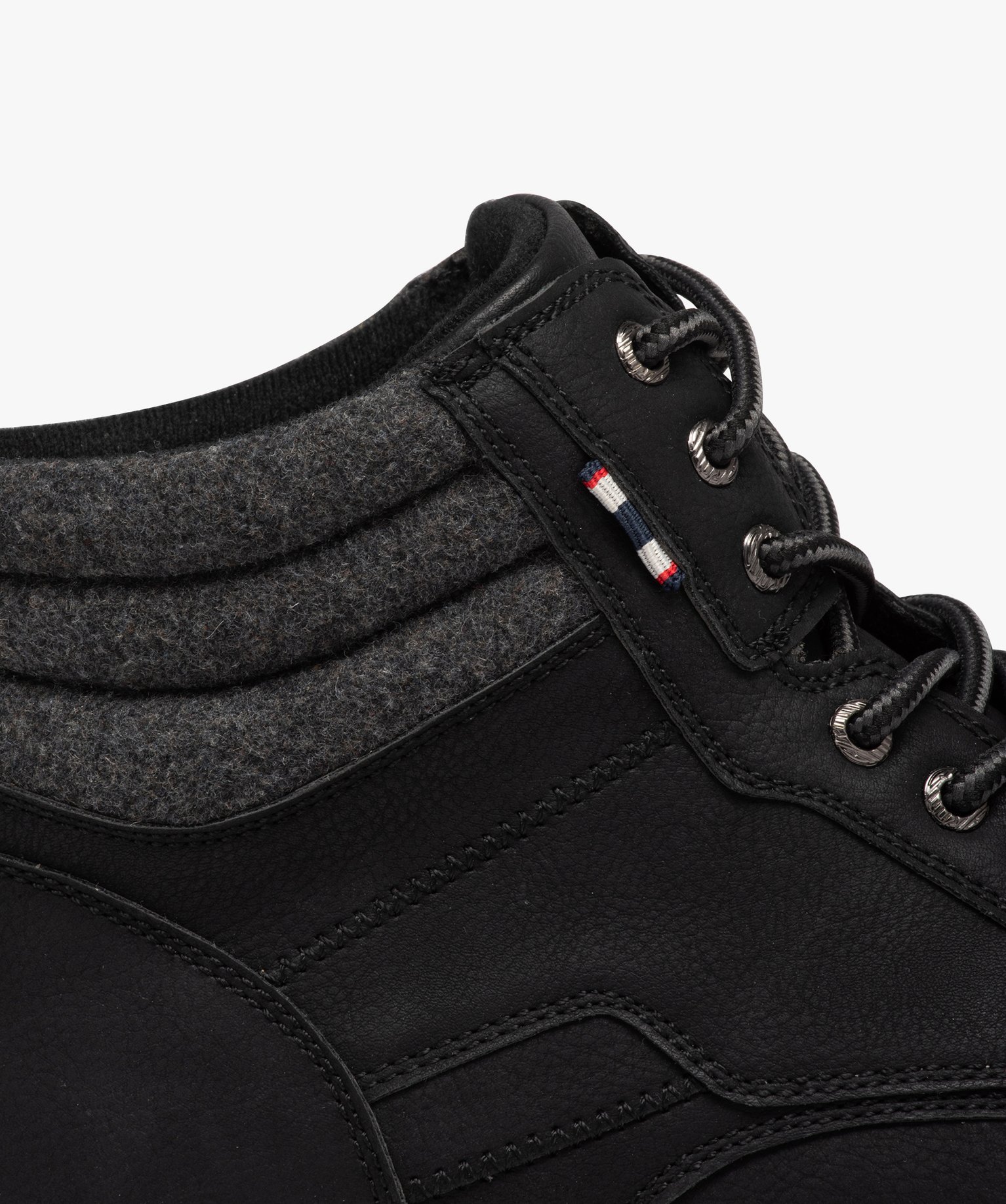 Baskets homme mid-cut avec col rembourré style denim noir | GEMO