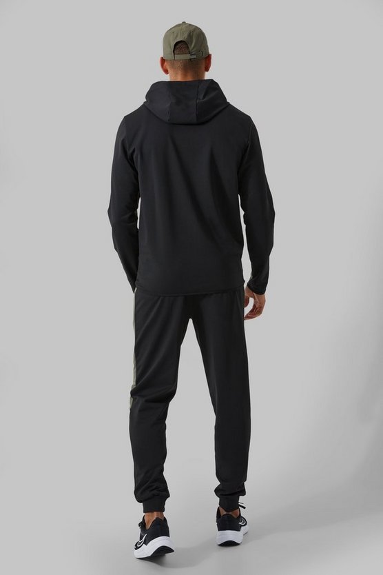 Active Colorblock Trainingsanzug mit Kapuze und Trichterkragen