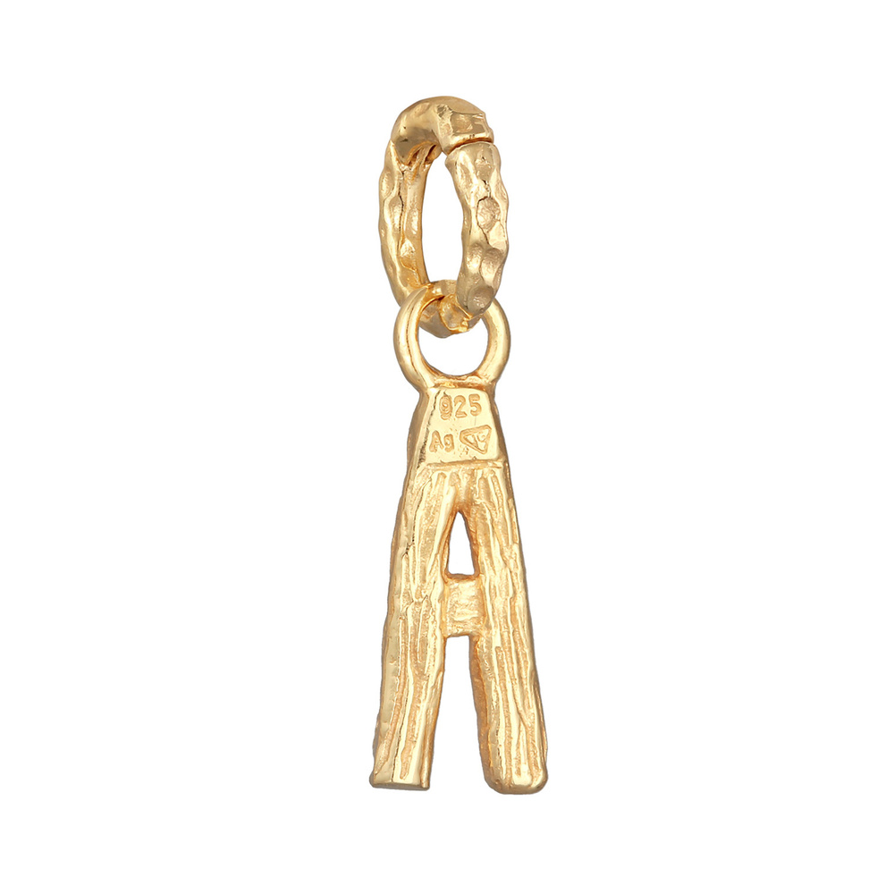 Elli Elli Pendentif Femmes Lettre A Look Organique en argent sterling 925 plaqué or Pendentif