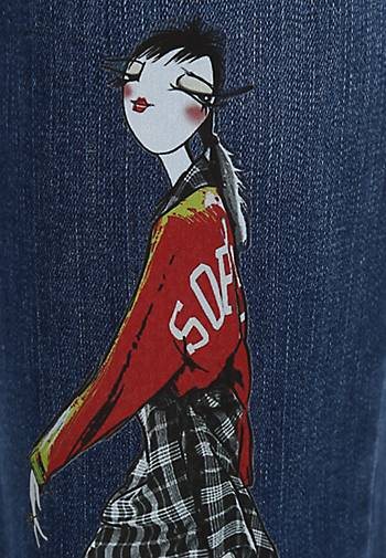Doris Streich Skinny Jeans mit Print