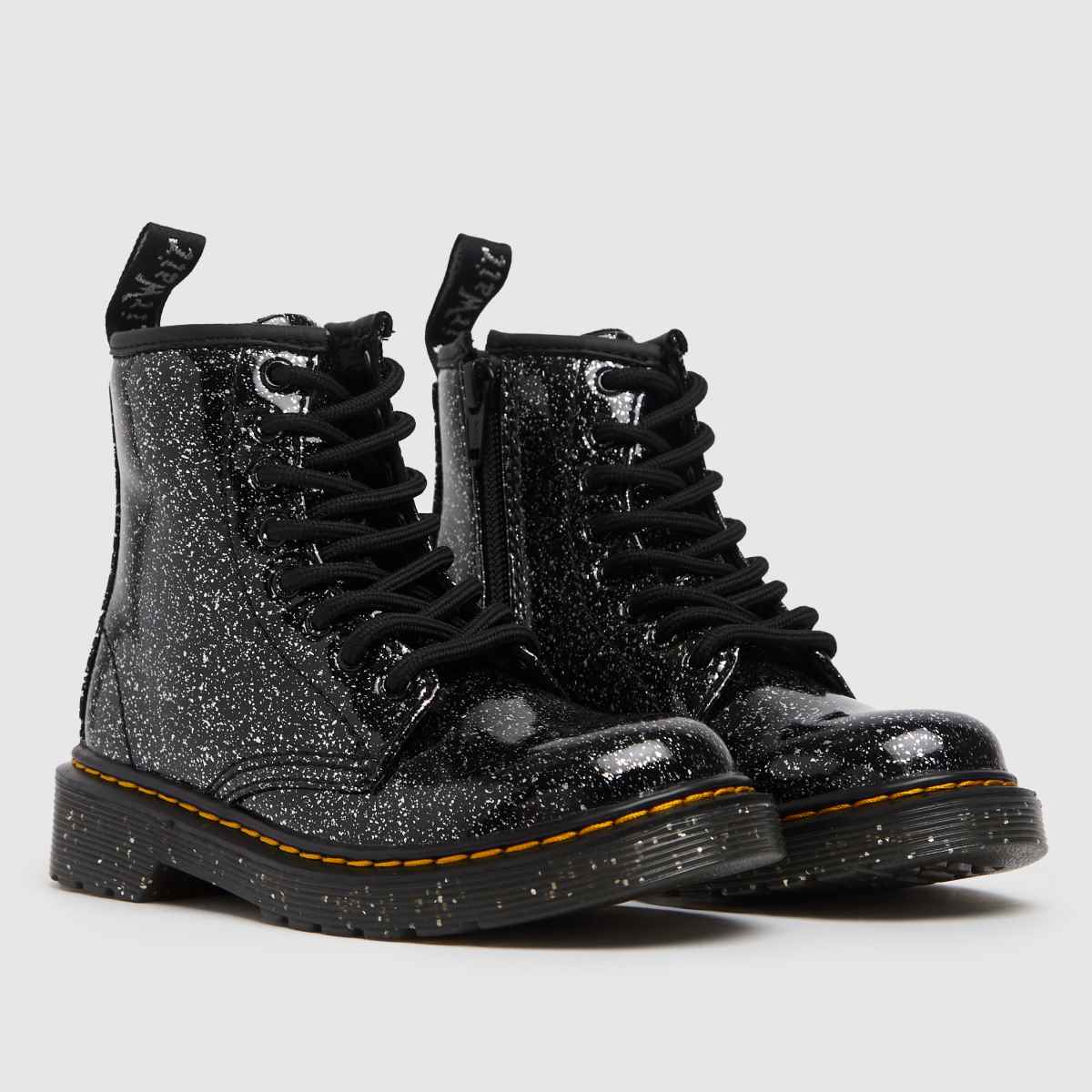 Dr. Martens fekete és ezüst 1460 cosmic glitter lány junior csizma