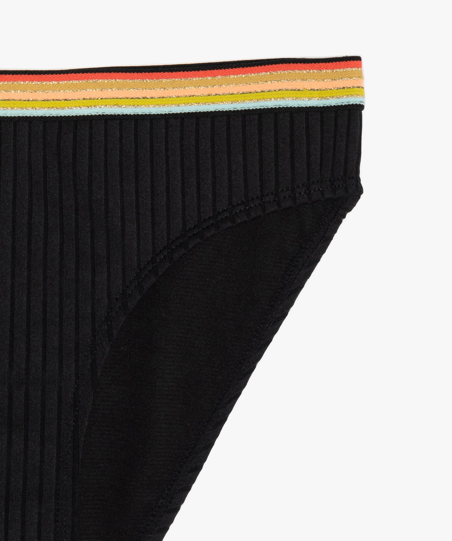 Slip de bain fille en matière ctelée avec ceinture multi... noir | GEMO