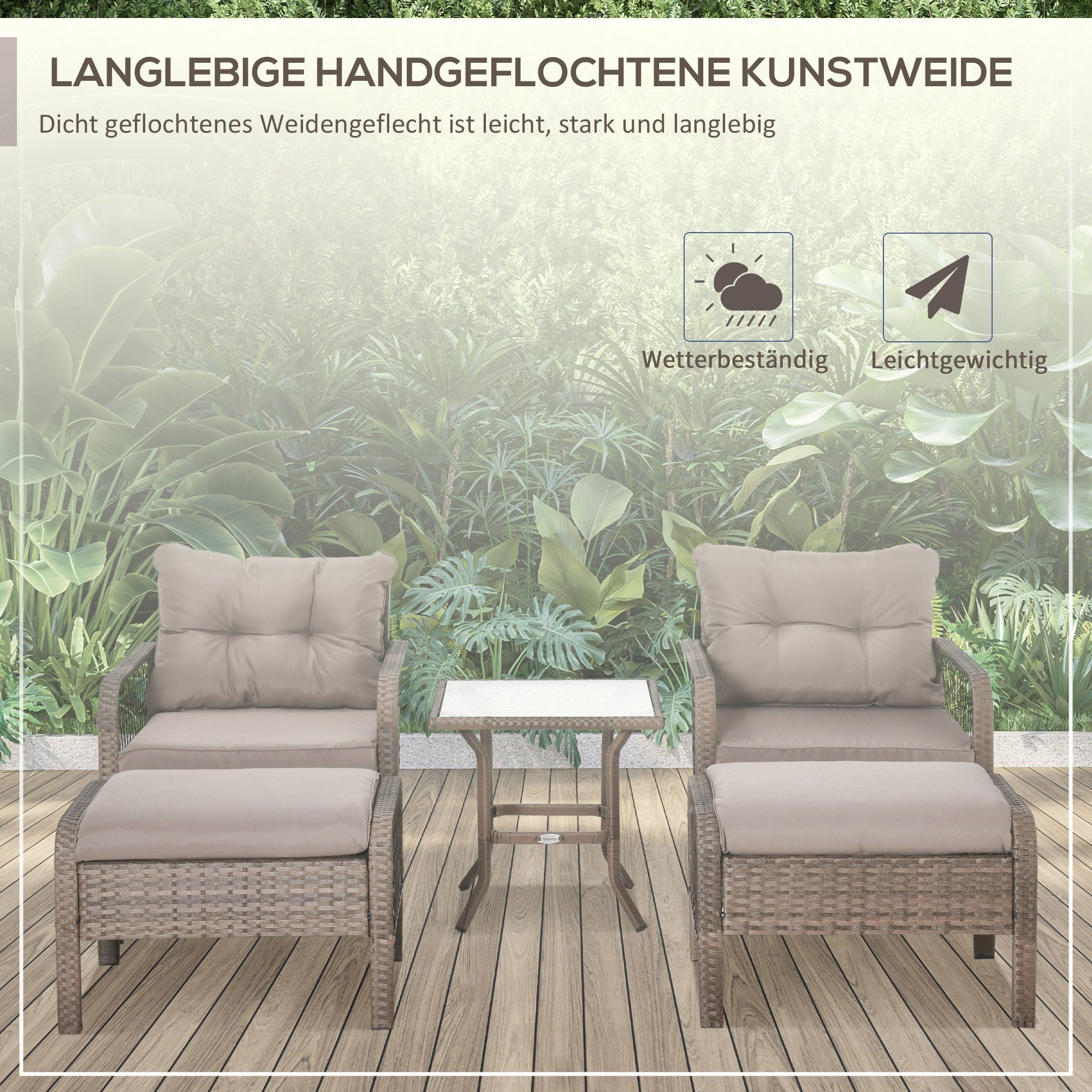 Outsunny Sitzgruppe Gartenmöbel Set