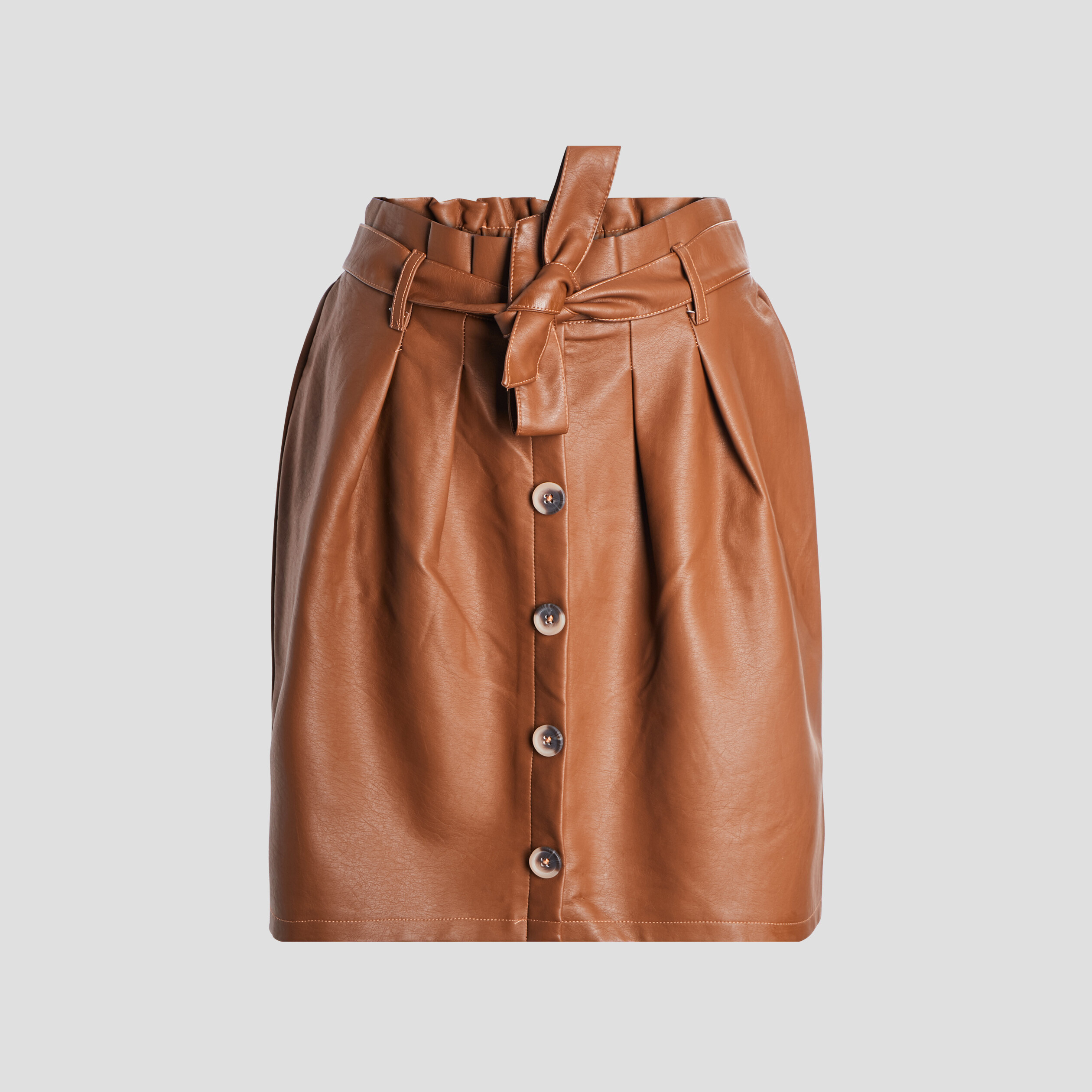 Jupe droite ceinturée camel femme | La Halle