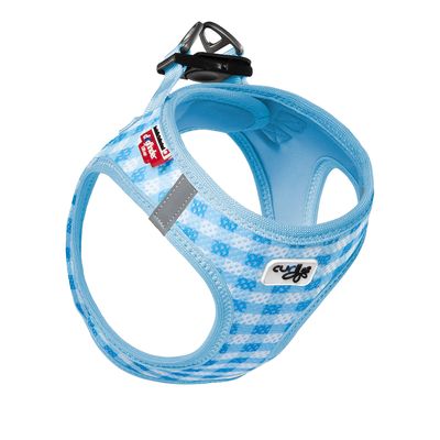 Curli Vest Geschirr Air-Mesh & Basic Leine - skyblue Caro