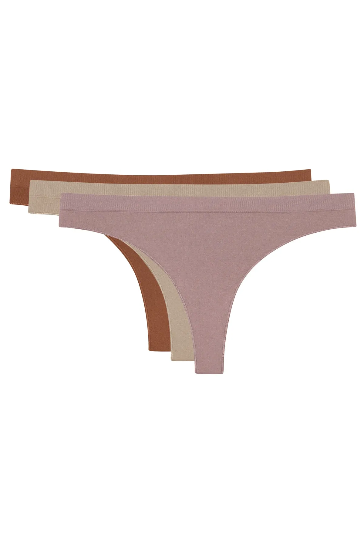 LOS OJOS  3 Stück nahtlose Tanga-Höschen 3xThong
