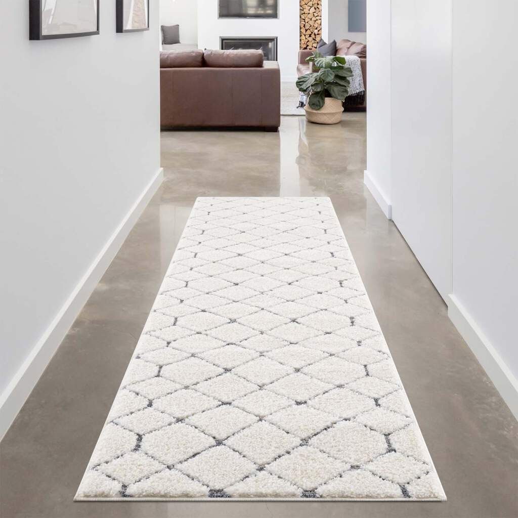 Hochflor-Läufer Focus 4499, Carpet City, rechteckig, Höhe: 20 mm, besonders weich, Uni Farben, Rauten-Optik, 3D-Effekt