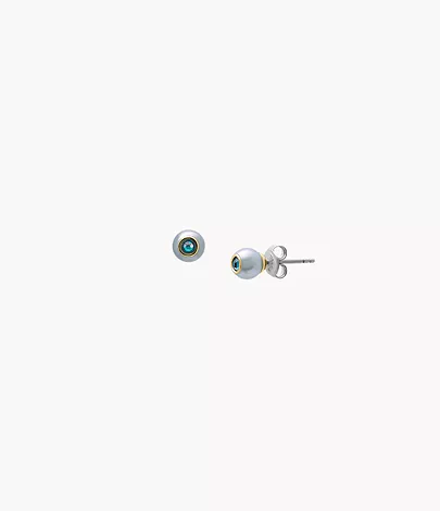 Fossil Ohrstecker Bright Baubles Strass Muschel blau grün