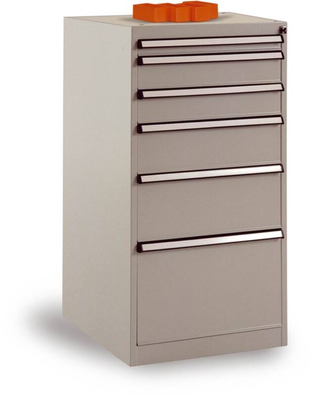 Manuflex Stationär Schubfachschrank BASETEC Hellgrau 500 x 580 x 1.000 mm