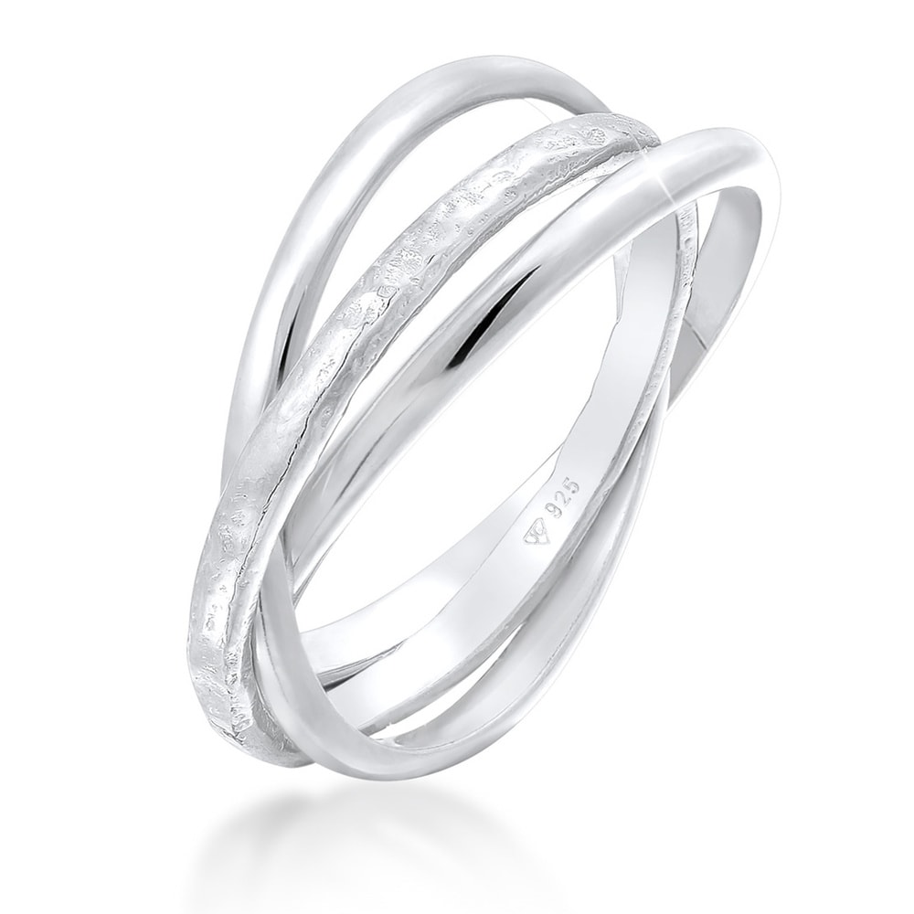 Elli Elli Bague Bague enveloppante pour femmes Trinity Basic Classic en argent sterlin Bague