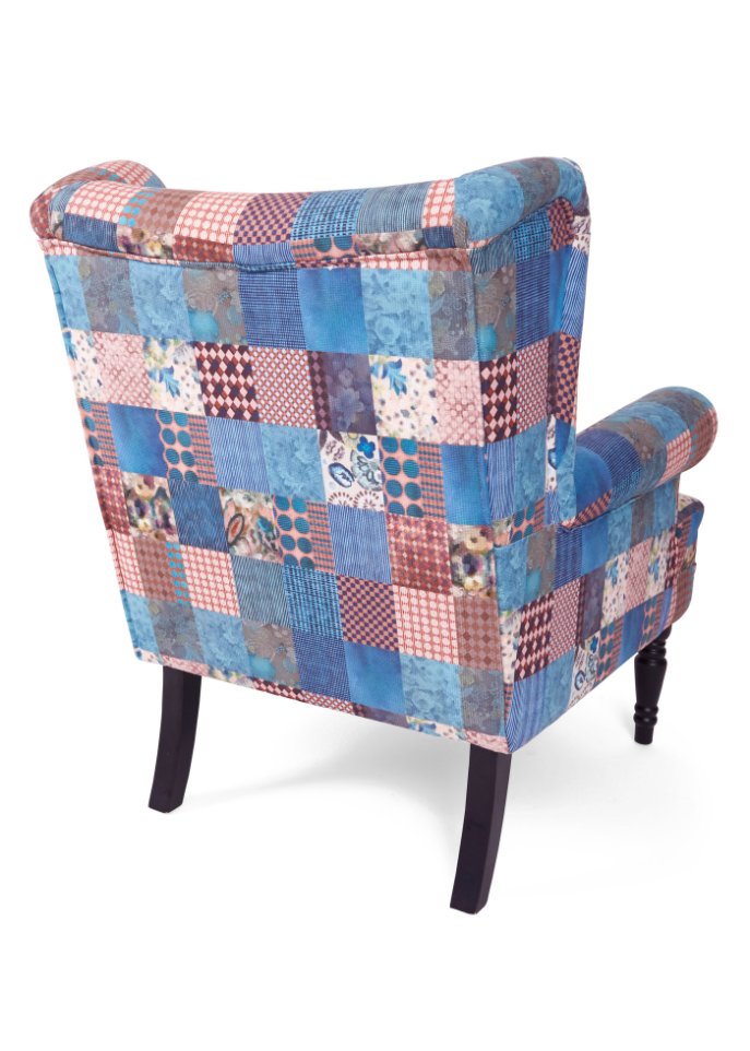 Ohren Sessel mit Patchwork Druck