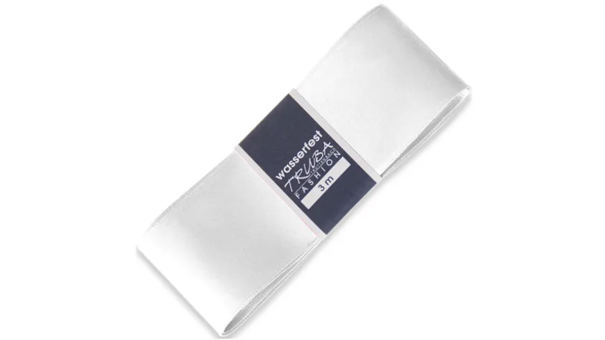 TRUBA Seidenband mit Webkante weiss 3 m