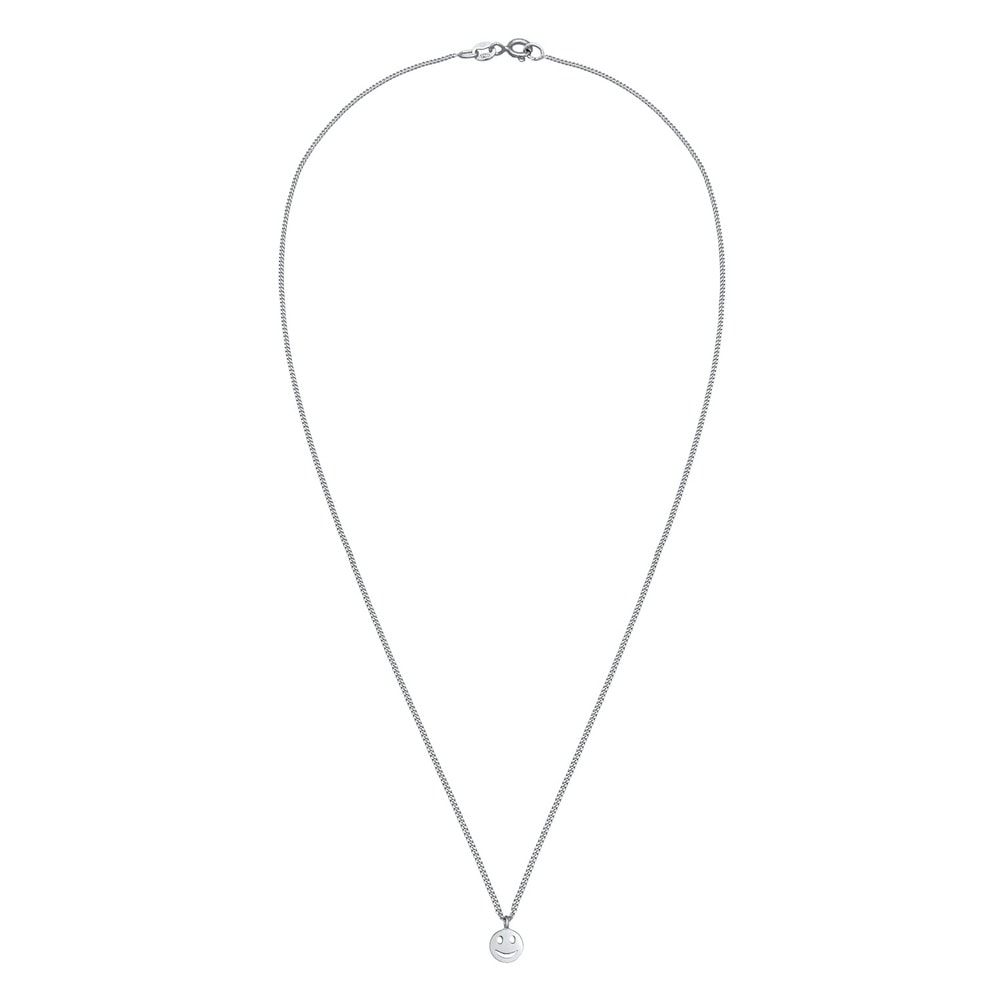 Elli Elli Collier Femmes plaquette pendentif visage smile emoji en argent sterling 925 Bijoux