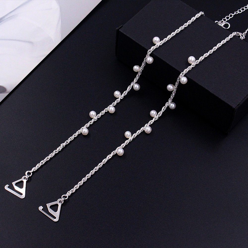 Tian Dee BH-Träger Ladies dekorative BH-Träger Imitation Pearl Beading Metallkette