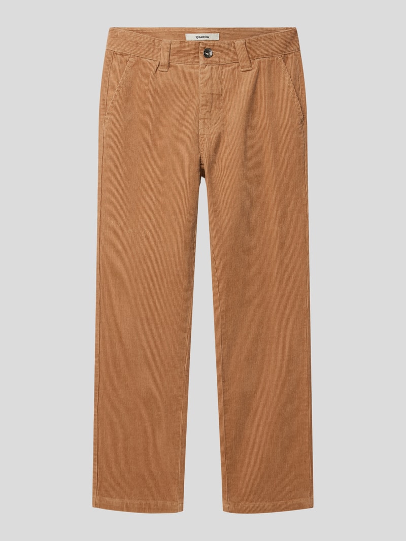 Cordhose mit Label-Detail in beige