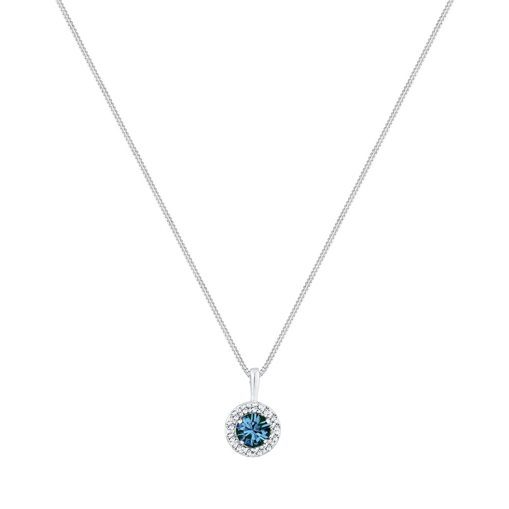 Elli Elli Collier Femme Cercle avec Cristal scintillant - (925/1000) Argent collier