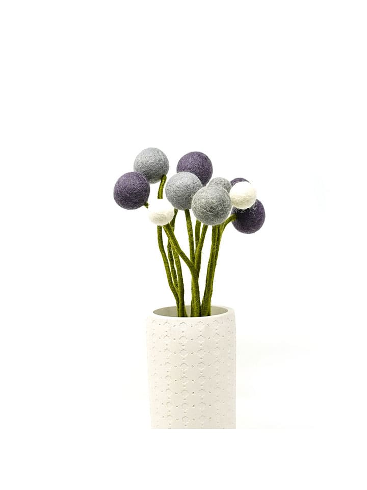 FILZLIG Kunst-Blumenstrauß in Lila/ Hellblau/ Weiß - (H)32 cm günstig kaufen onesize