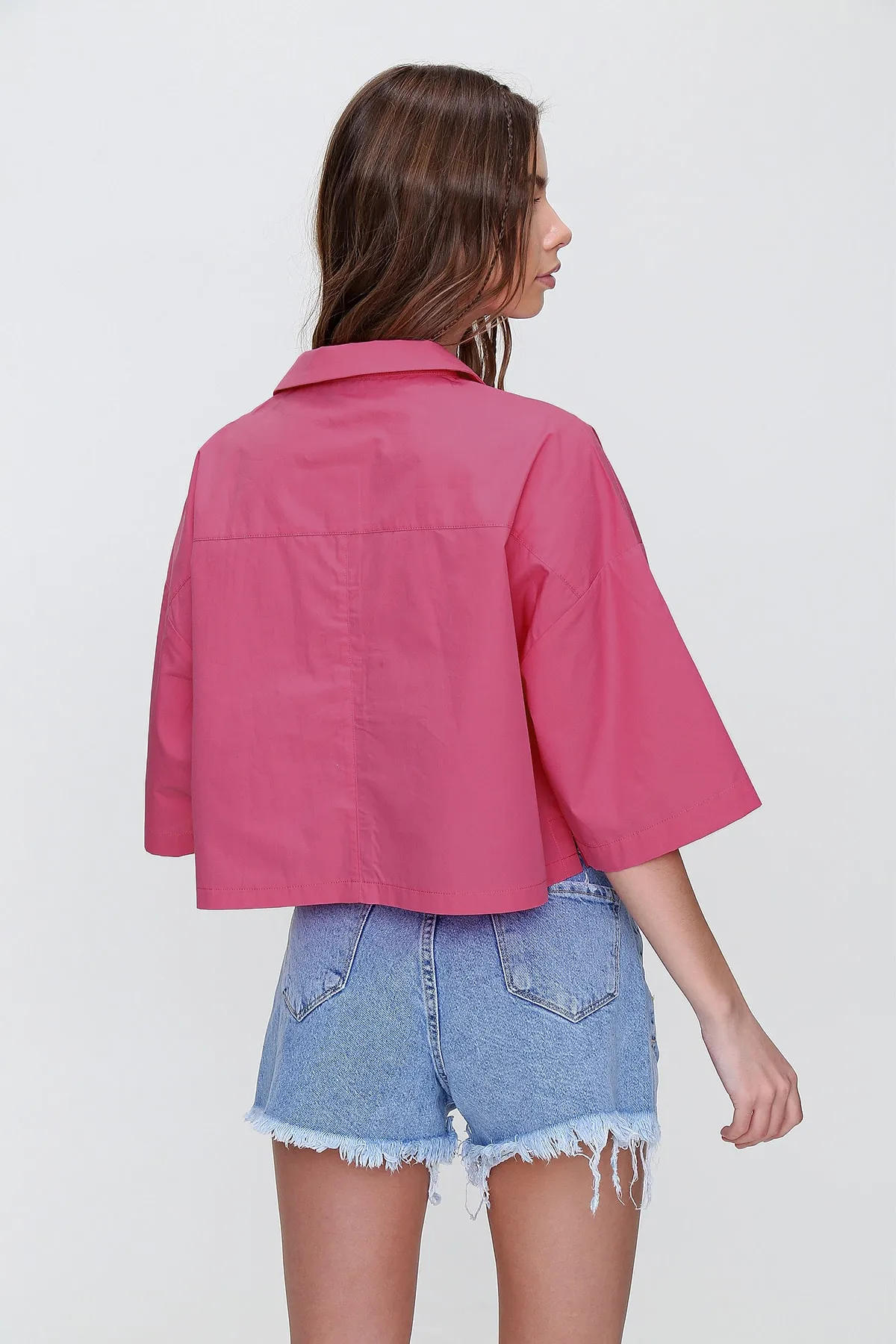 Trend Alaçatı Stili  Hemd - Rosa - Regular Fit