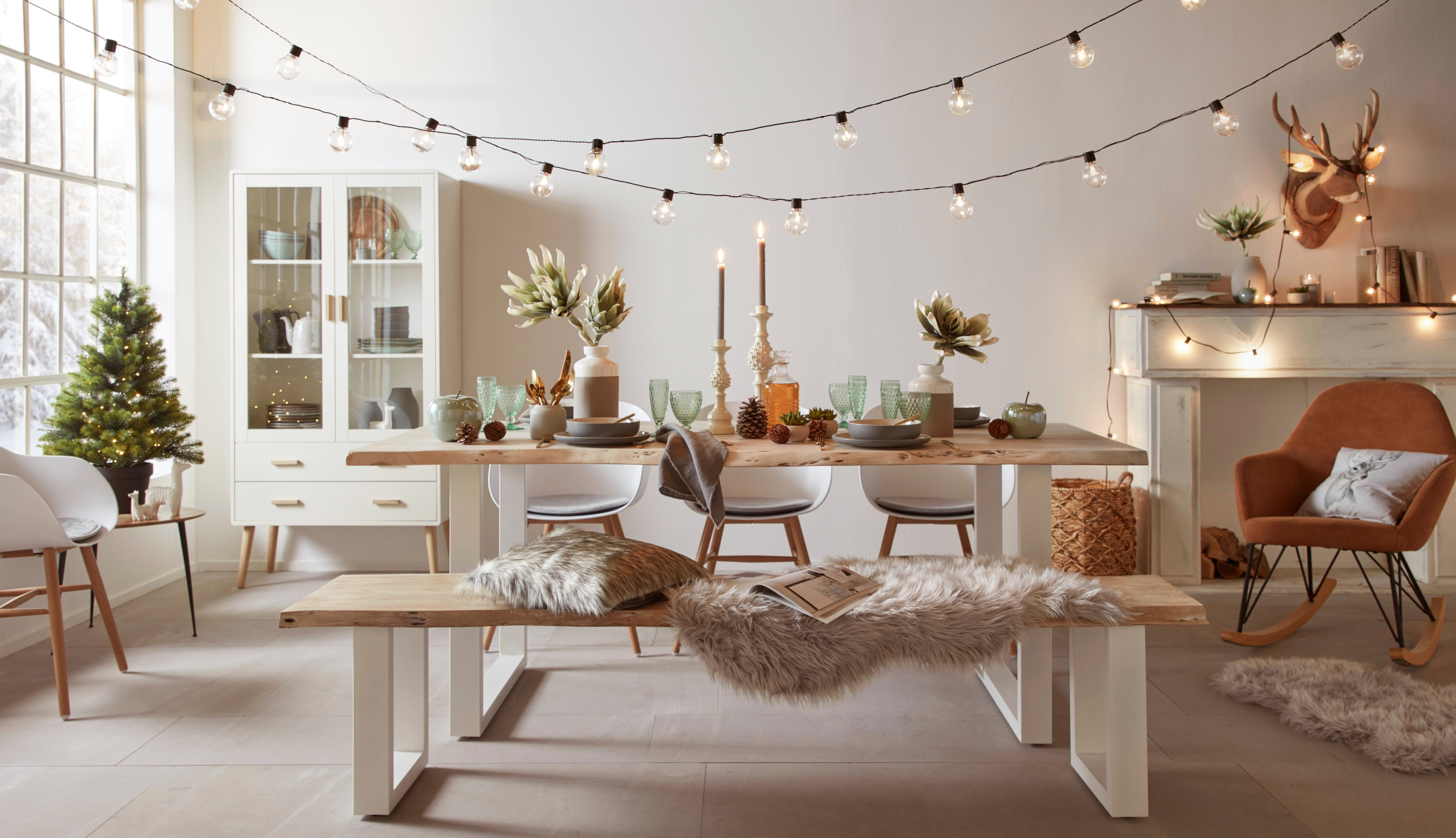 Home affaire Schaukelstuhl Tampa, Stahlbeine mit Holzkufen, moderne Optik, Korpus gepolstert