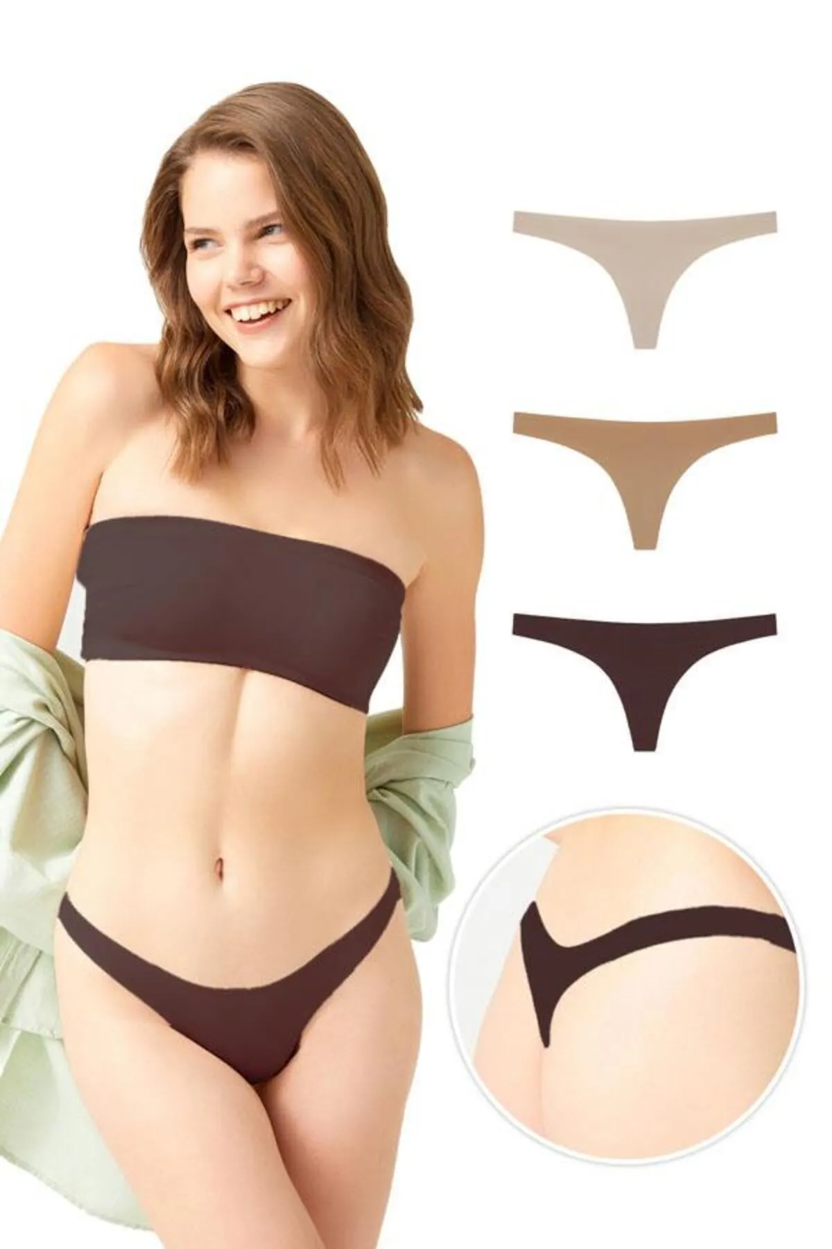 Cottonhill  Lasergeschnittene Damen-Tangas im 3er-Pack
