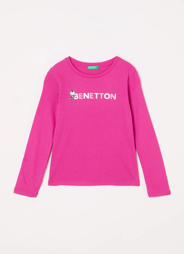 Benetton košulja dugih rukava s logotipom i šljokicama