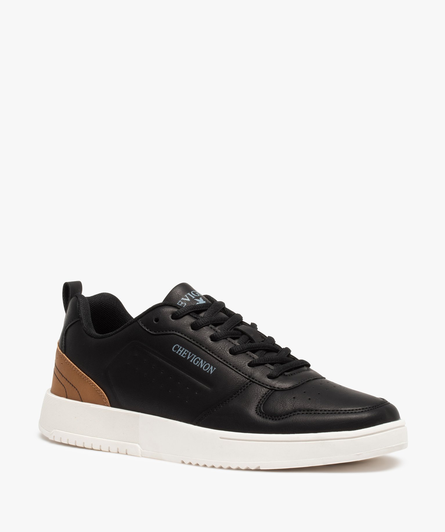 Baskets homme unies à semelle contrastante – Chevignon noir | GEMO