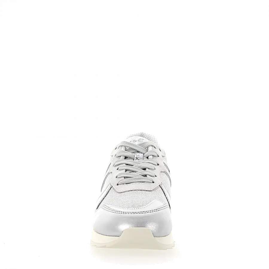 Hogan - Sneaker R261 Glitter Kalbsleder Textil hellgrau silber - grau