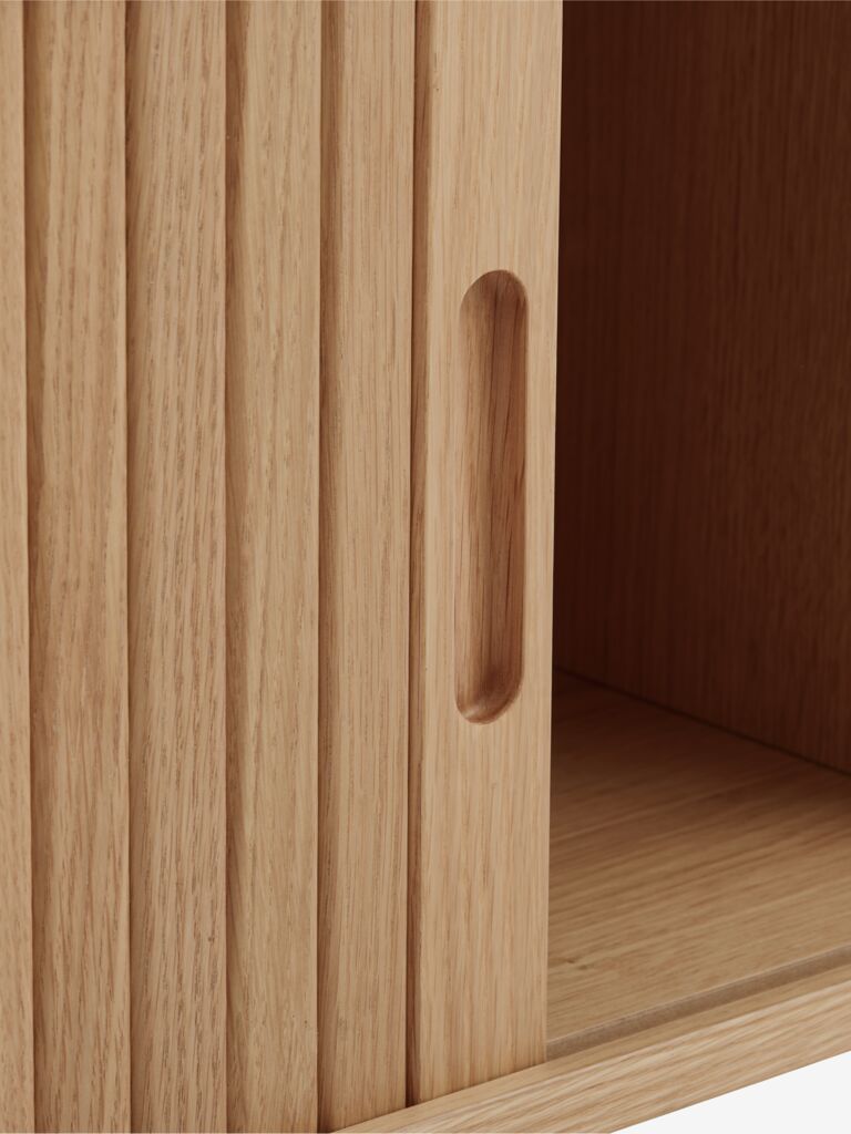 Móvel TV LYNGVIG LYNGVIG 120cm 2 portas laterais com persianas enroláveis, carvalho natural