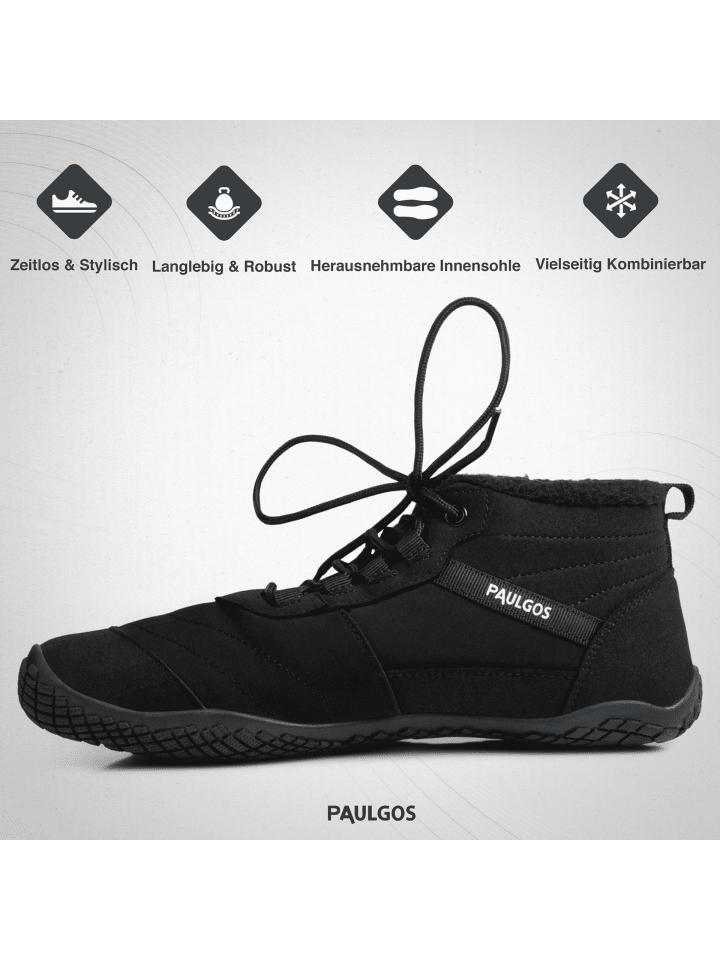 PAULGOS Winterbarfußschuhe, unisex, Größe 37-47 in 3 Farben in Schwarz günstig kaufen