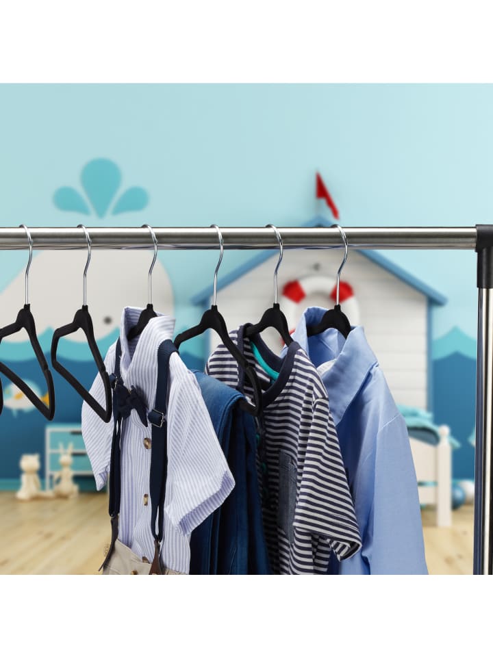 relaxdays 30er-Set: Kinderkleiderbügel in Schwarz günstig kaufen onesize