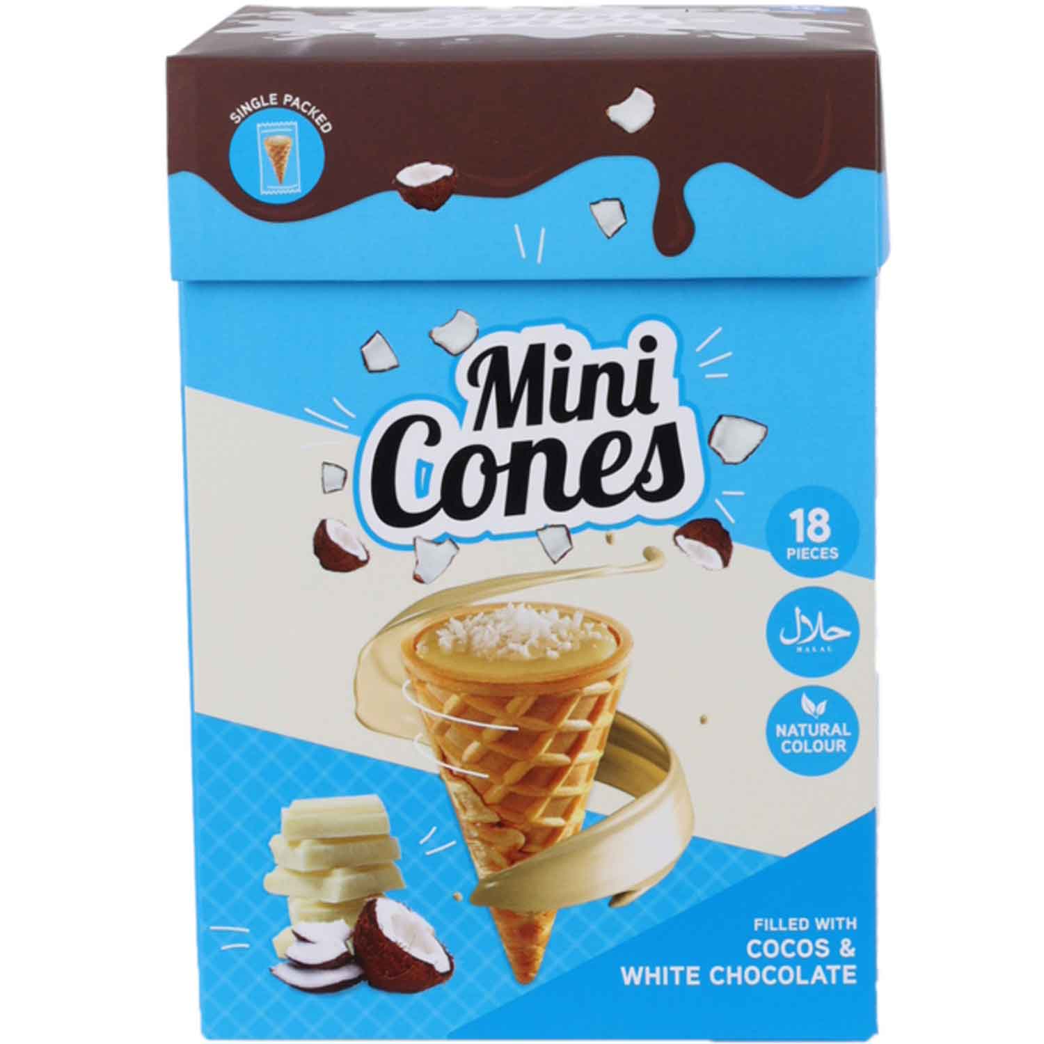 Becky's Mini Cones Cocos & White Chocolate 18er
