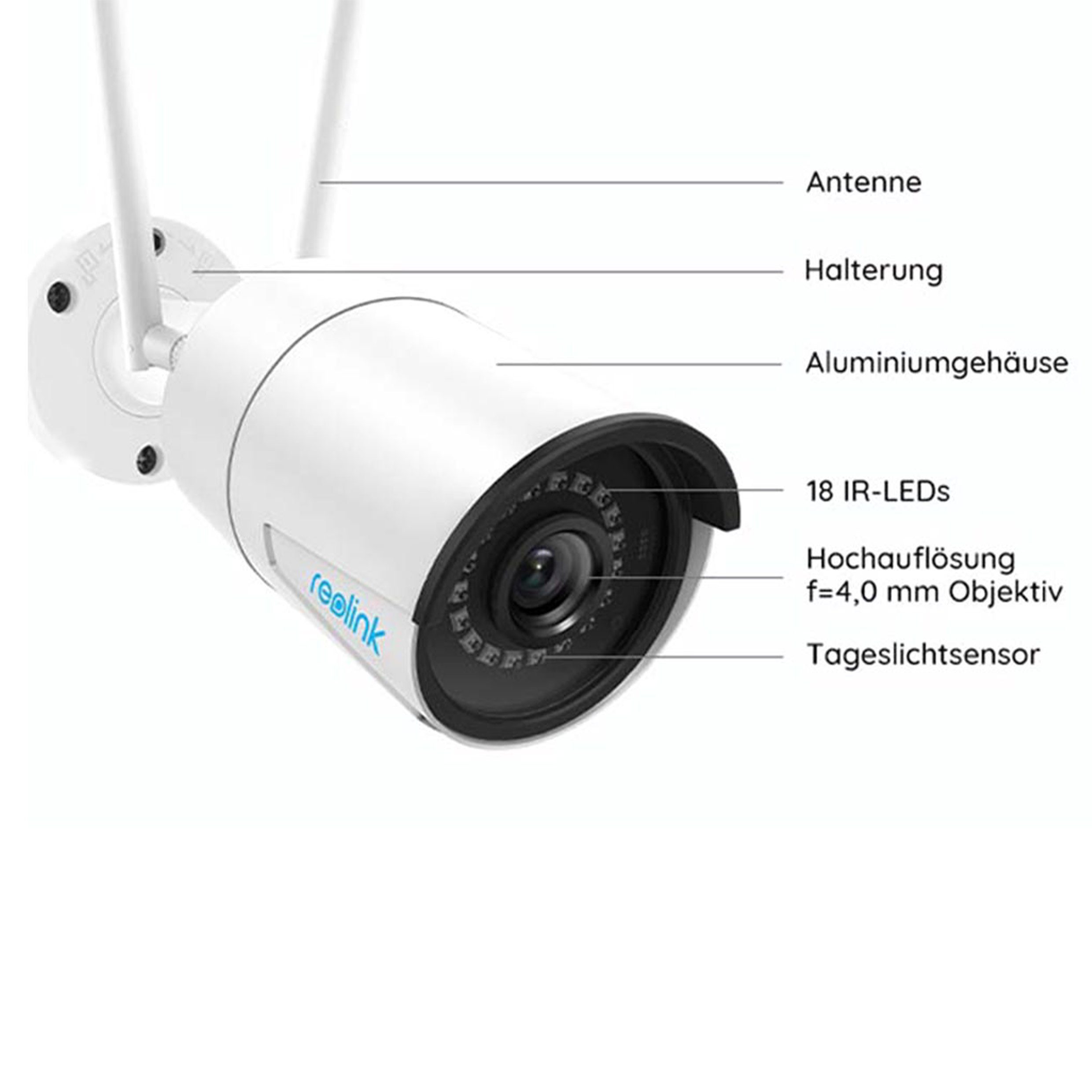 Reolink RLC-510WA 5 MP IP Dualband-WLAN Überwachungskamera (Außenbereich, Innenbereich, Personen- und Autoerkennung, Dualband-WLAN, 5 Megapixel Super HD Auflösung, Wettergeschützt nach IP66, Funktioniert mit Google Assistent, inkl. 64 GB microSD-Kart