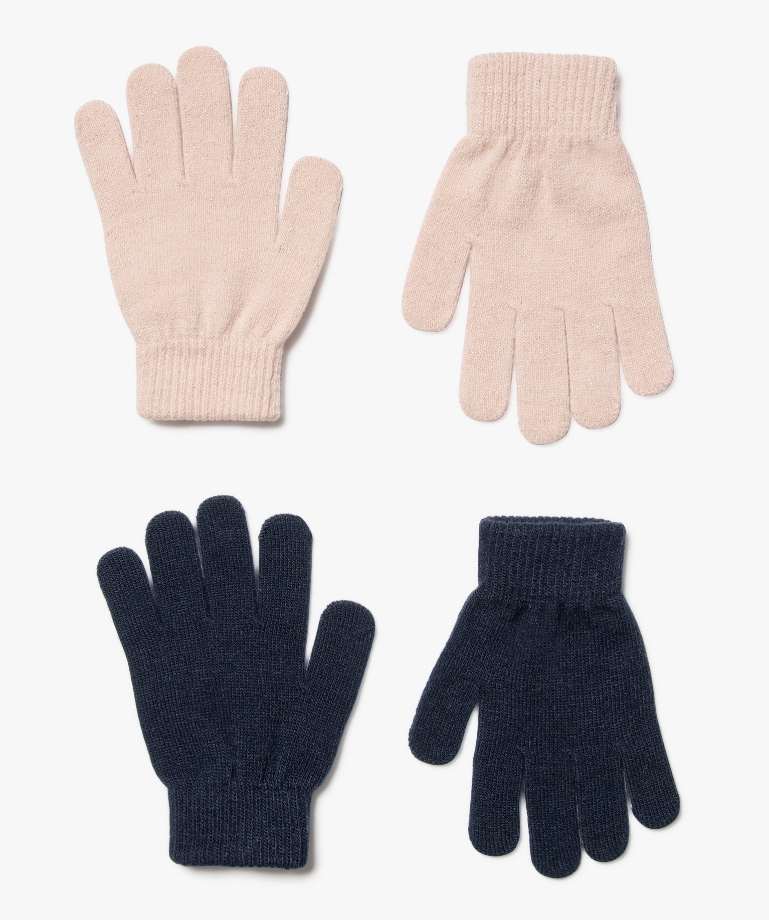 Gants en maille fille (lot de 2) multicolore | GEMO