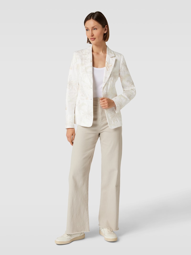 Blazer mit Allover-Print in offwhite