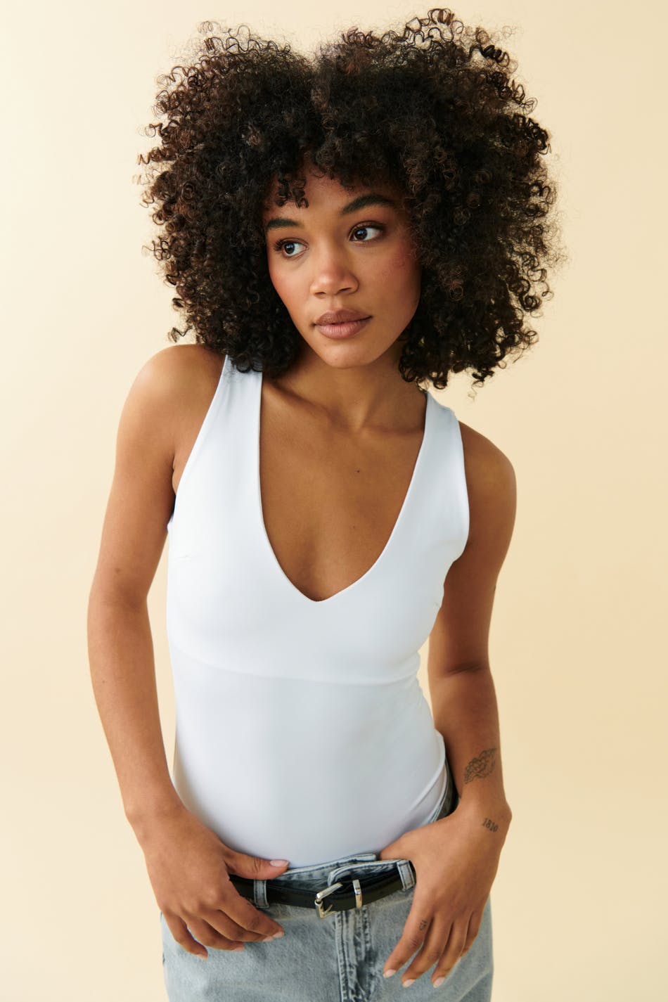 Deep v neck micro body