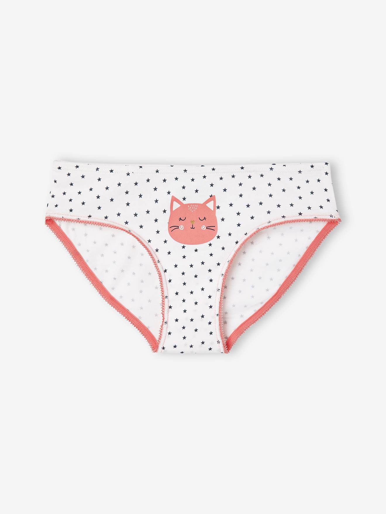 Vertbaudet 7er-Pack Mädchen Slips mit Tiermotiven Oeko-Tex - weiß