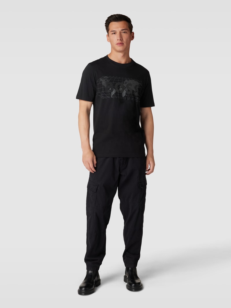 T-Shirt mit Zierperlenbesatz Modell 'Diamond' in schwarz