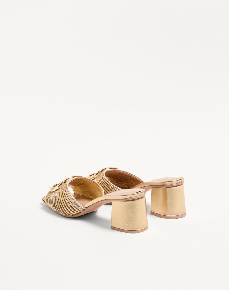 VLogo Signature Metallic Slidesandaler med Kantbroderi 60 mm