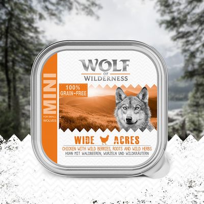 Wolf of Wilderness MINI Adult 6 x 150 g Schale - Single Protein