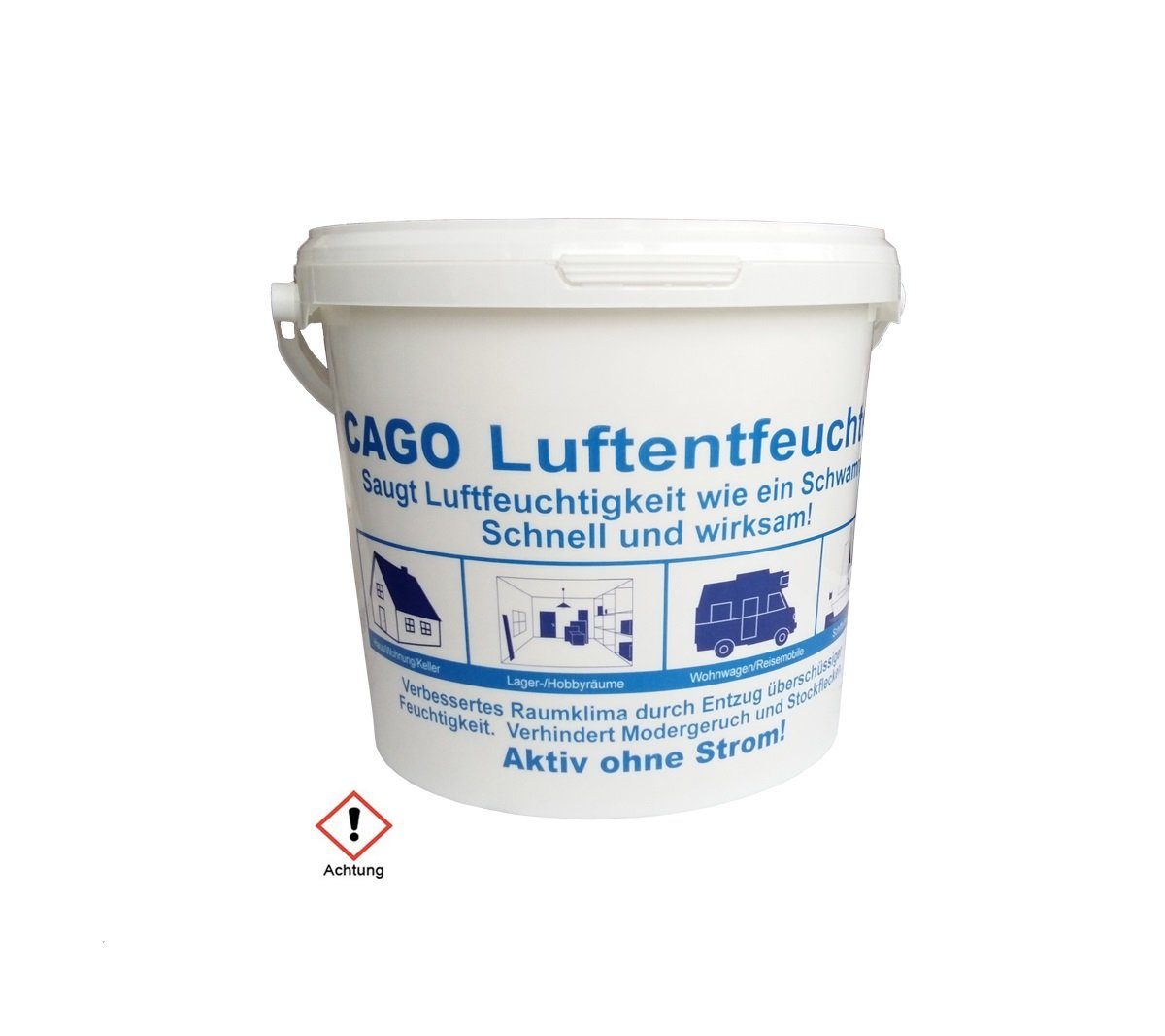 CAGO Luftentfeuchter Nachfüllpack Schlafzimmer Wohnung Nachfüller gegen Schimmel, 4,8 kg Raum Entfeuchter Granulat im 5 L Nachfülleimer ohne Strom
