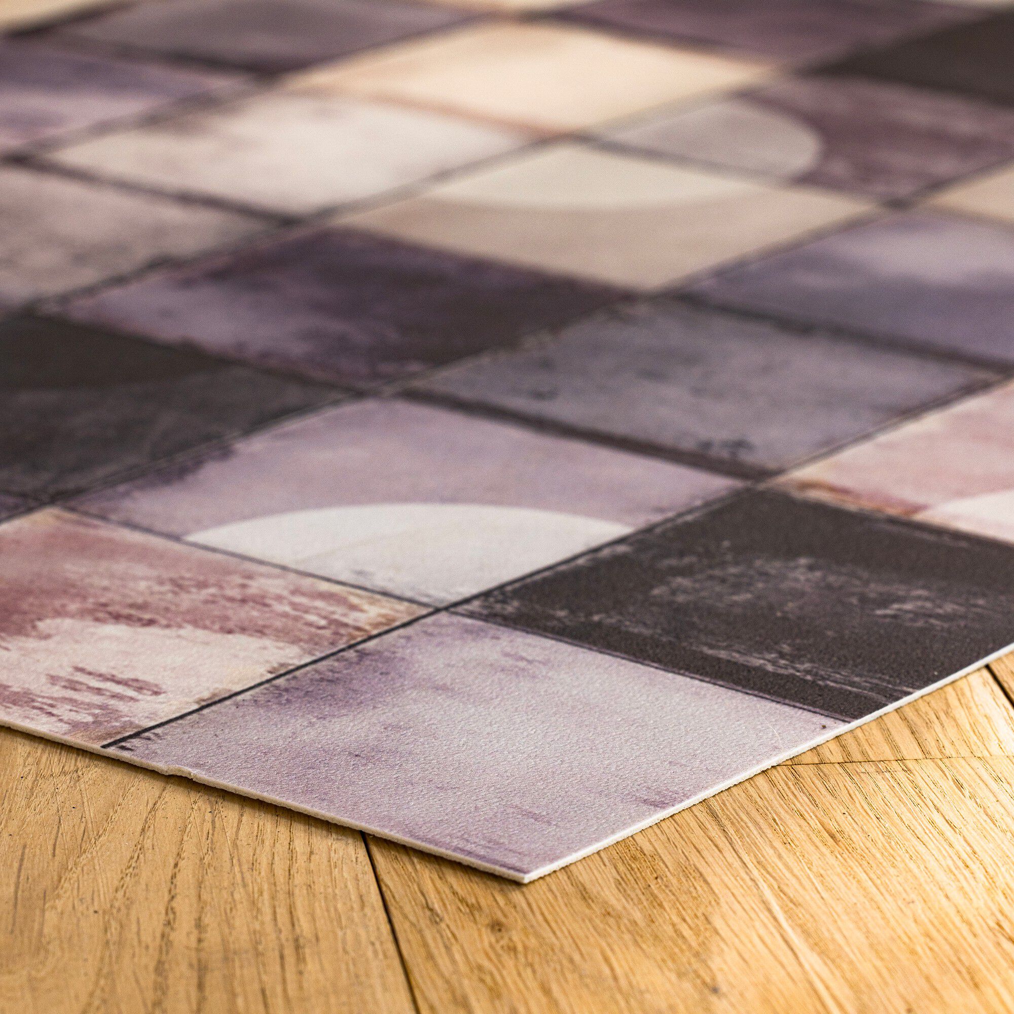 Tapis vinyle façon carrelage