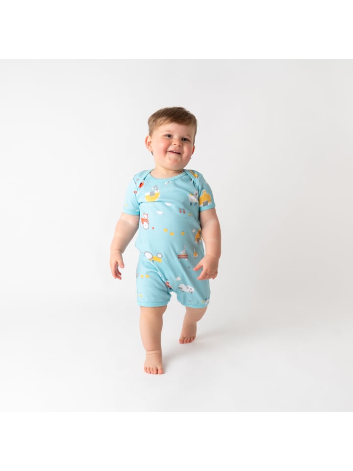 Schlummersack Bio Baby-Strampler kurzarm 2er-Pack in Blau günstig kaufen